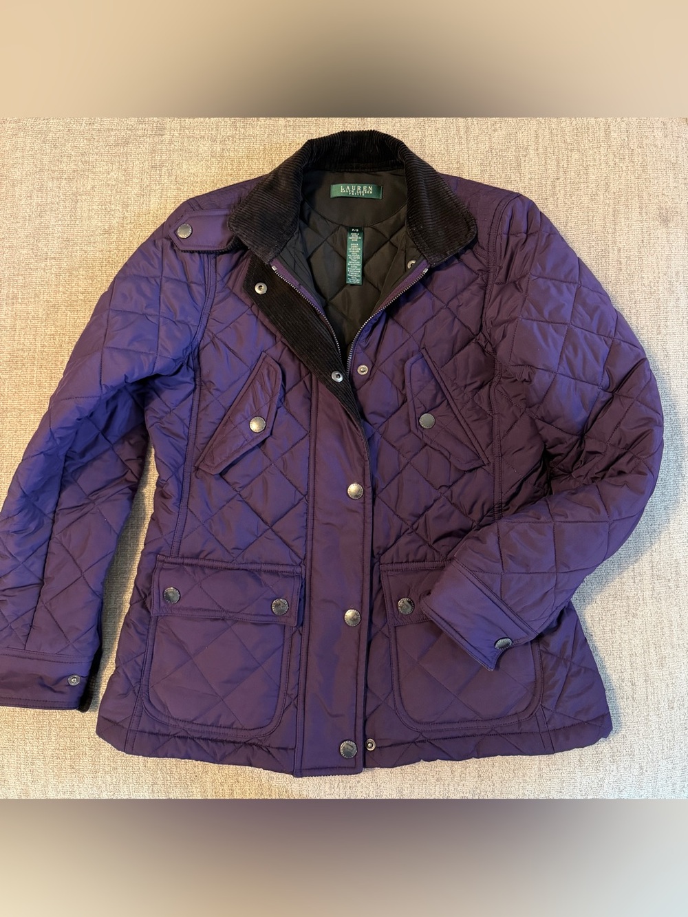 Ralph Lauren Purple Quilted Jacket petite